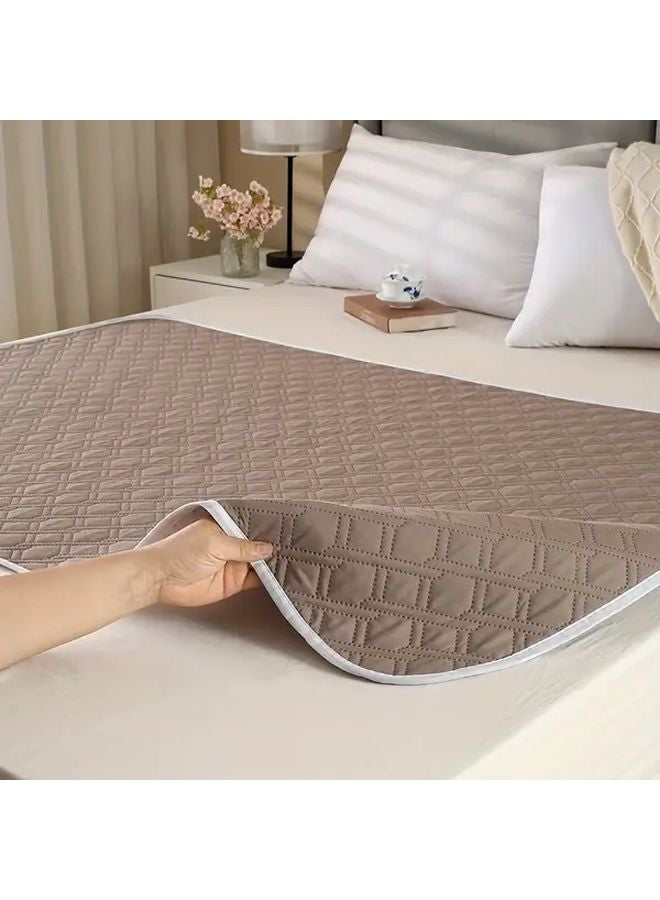 Washable Leak Proof Mattress Protector 70x90 Cm Coffee Color For Seniors Pets - Image 3