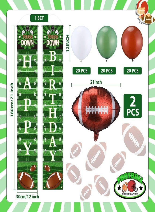 باتيير مجموعة باتيير لتزيين حفلات أعياد الميلاد لكرة القدم، 63 قطعة، لافتة مدخل على شكل كرة قدم مع قوس بالونات، لوازم رياضية لحفلات يوم المباراة، خلفية تصوير، زينة معلقة. - Image 2