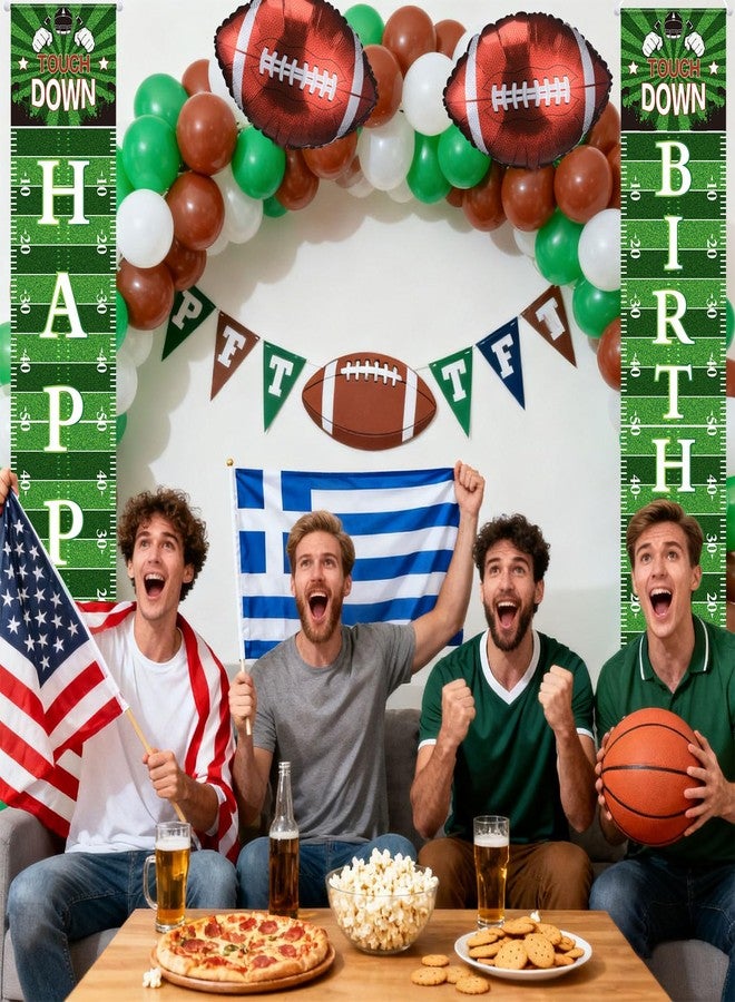 باتيير مجموعة باتيير لتزيين حفلات أعياد الميلاد لكرة القدم، 63 قطعة، لافتة مدخل على شكل كرة قدم مع قوس بالونات، لوازم رياضية لحفلات يوم المباراة، خلفية تصوير، زينة معلقة. - Image 3