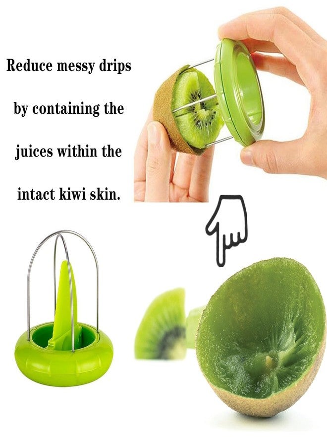 Nanchroadly 2 PCS Kiwi Peeler Professional Kiwi Cutter Kiwi Tool 2-In-1 Stainless Steel Kiwi Fruit Peeler Kiwi Slicer Tool for Kiwi,Dragon Fruit, Etc.(Green、Yellow) - Image 4