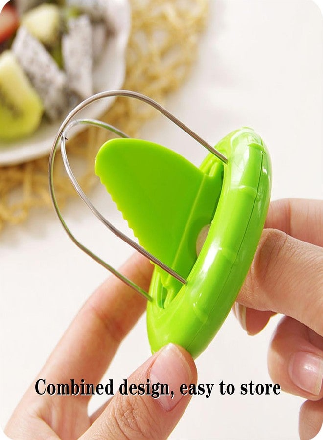 Nanchroadly 2 PCS Kiwi Peeler Professional Kiwi Cutter Kiwi Tool 2-In-1 Stainless Steel Kiwi Fruit Peeler Kiwi Slicer Tool for Kiwi,Dragon Fruit, Etc.(Green、Yellow) - Image 5