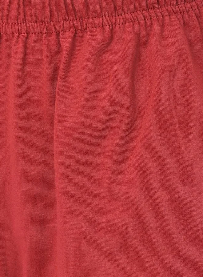 كلوفيا Clovia Chic Basic Top & Shorts Set in Red- 100% Cotton