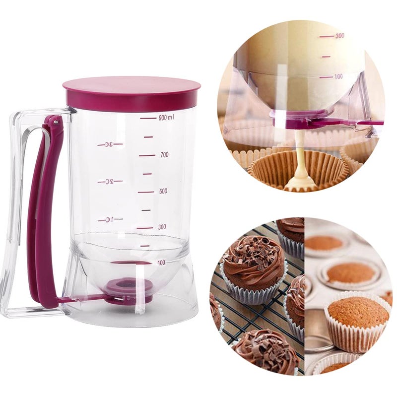 Fnoko Pancake Batter Dispenser, Pancake Dispenser with Measuring Label, Plastic Batter Dispenser with Cleaning Brush for Cupcakes, Waffles, Muffin Mix, or Any Baked Goods  - Image 4