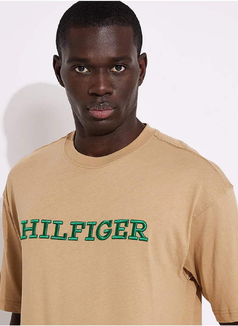 TOMMY HILFIGER Men's Hilfiger Monotype Archive Fit T-Shirt -  Pure cotton, Green
