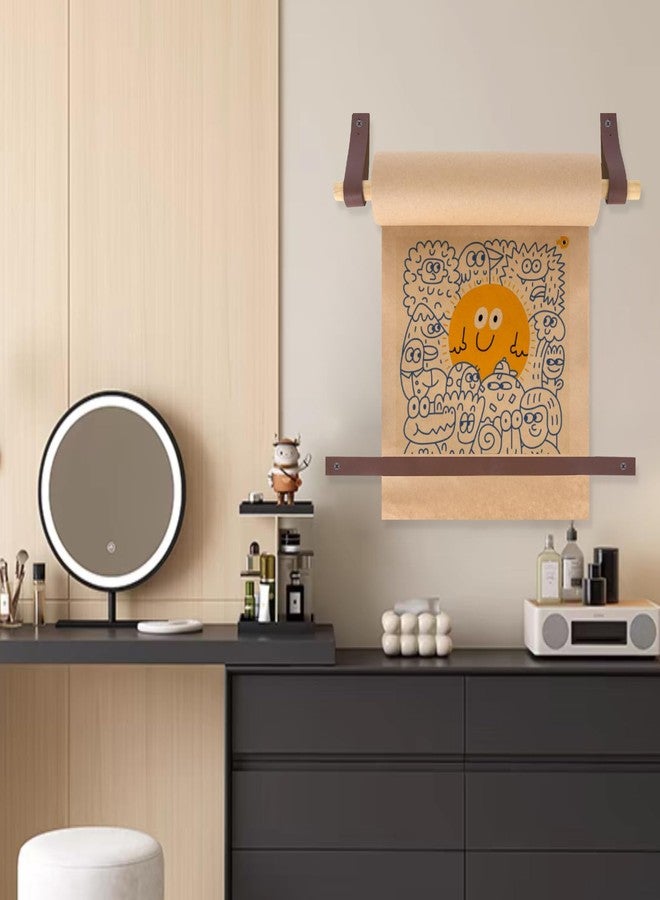 QVEEQ Kraft Paper Dispenser, Wall Mounted Paper Roll Dispenser, Rolling Butcher Paper Holder Hanging Notepad Holder Can Be Used for Wall Decoration, Art Coffee Shop, Restaurant (98ftx0.98ft Paper) - Image 4