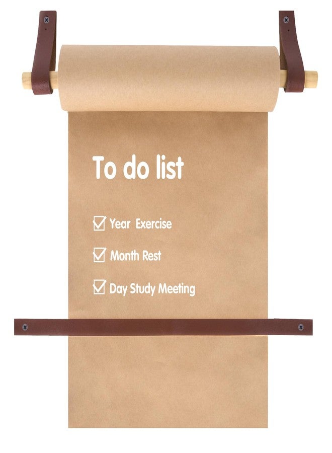 QVEEQ Kraft Paper Dispenser, Wall Mounted Paper Roll Dispenser, Rolling Butcher Paper Holder Hanging Notepad Holder Can Be Used for Wall Decoration, Art Coffee Shop, Restaurant (98ftx0.98ft Paper) - Image 1