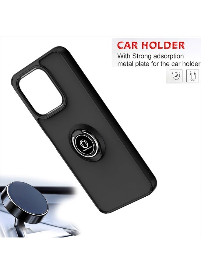 for Motorola G75 5G Case, TPU + Hard PC Magnetic Ring Car Mount Stand Bumper Cover Full Portection Shockproof Phone Case for Motorola G75 5G, Black - Image 4