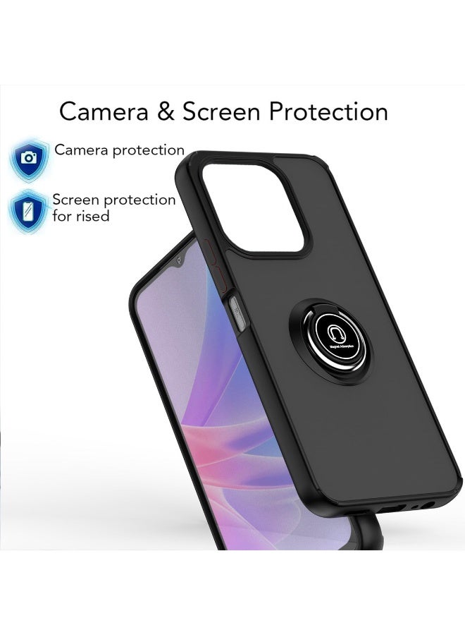 for Motorola G75 5G Case, TPU + Hard PC Magnetic Ring Car Mount Stand Bumper Cover Full Portection Shockproof Phone Case for Motorola G75 5G, Black - Image 5