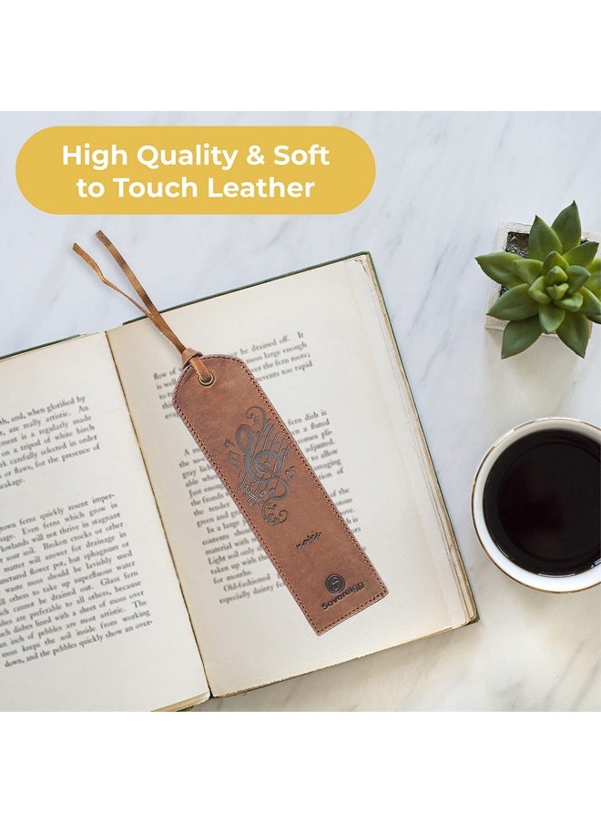 Sovereign-Gear Rks For Men And Women | Quality Mens Bookmark With Music Notes | 2 Smooth Handmade Leather Book Markers For Men Women Book Lovers Readers (7X2) Leather Gift | Sovereign-Gear  - Image 5