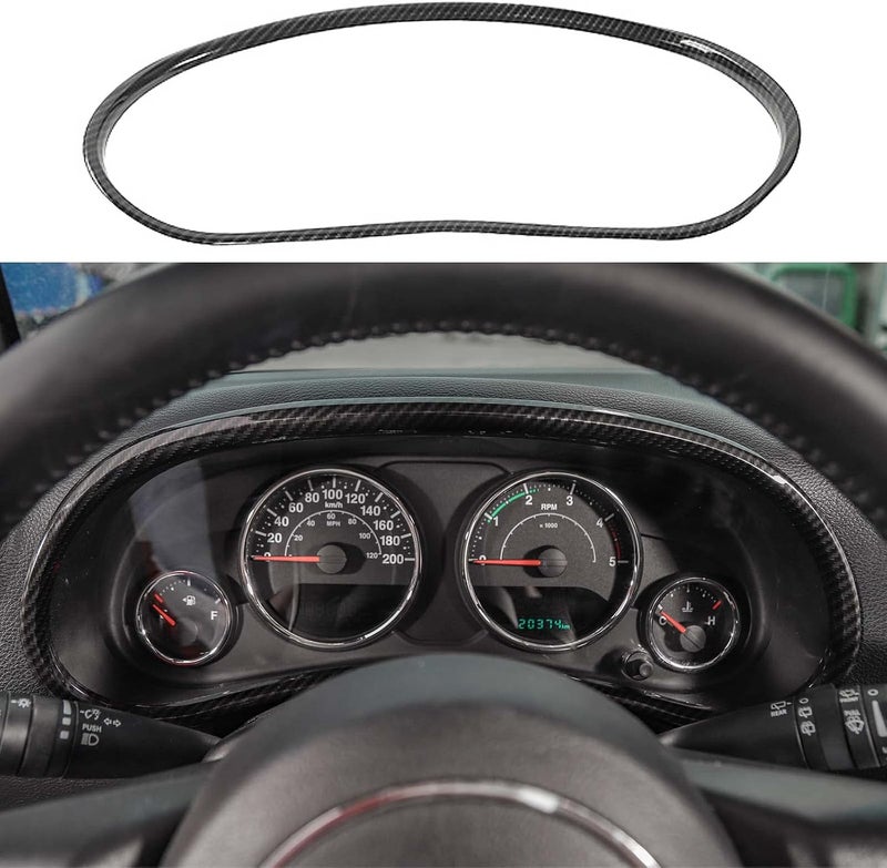 Jimen Carbon Fiber Instrument Panel Trim Cover for 2011-2018 Jeep Wrangler JK & Unlimited - Image 1