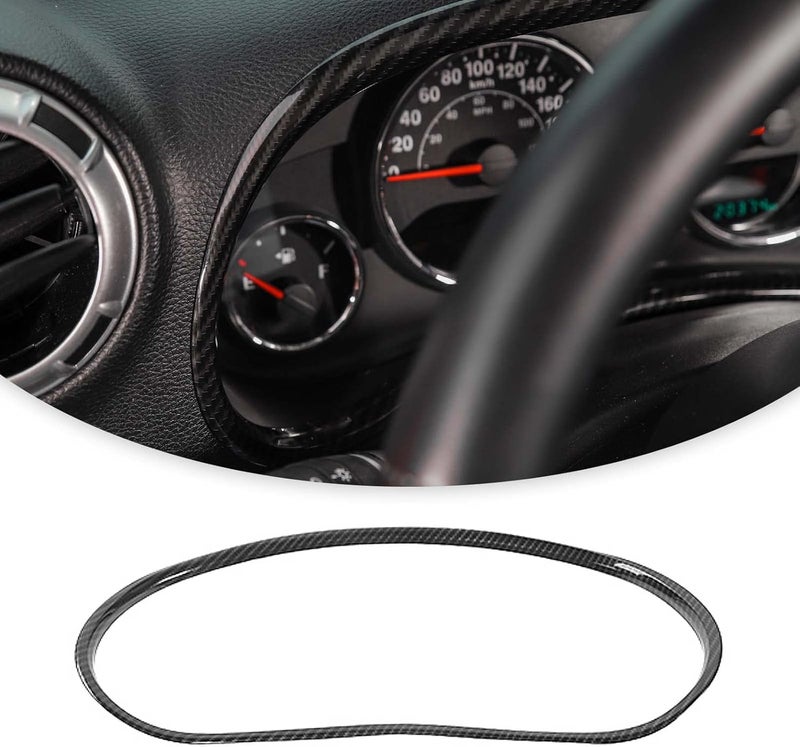 Jimen Carbon Fiber Instrument Panel Trim Cover for 2011-2018 Jeep Wrangler JK & Unlimited - Image 2