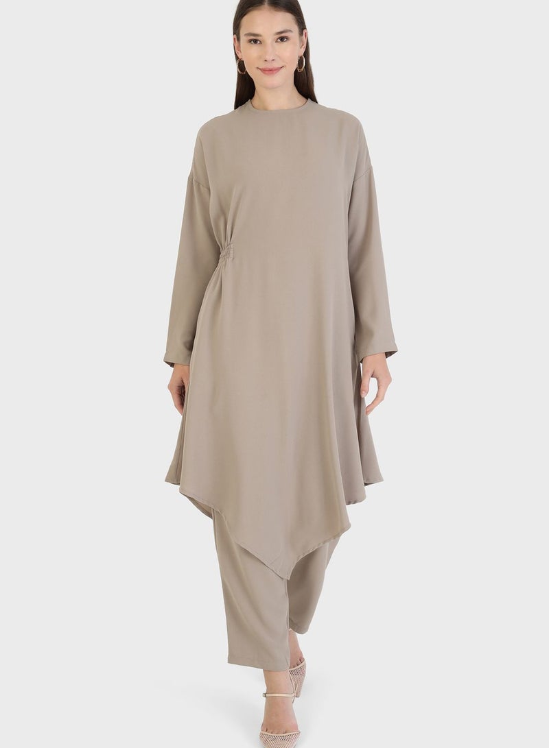 Modanisa Pocket Detail Tunic & Pants Set  - Image 5