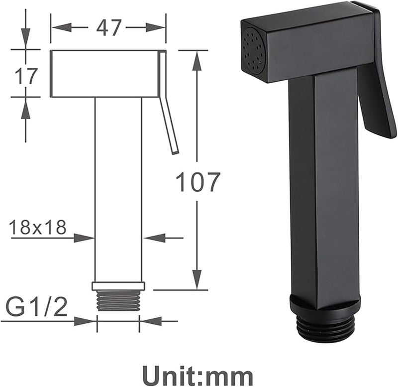 مجموعة رشاش بيديه للحمام للنظافة الشخصية ولغسل الحيوانات الأليفة مع حامل وأنبوب بي في سي - Image 5