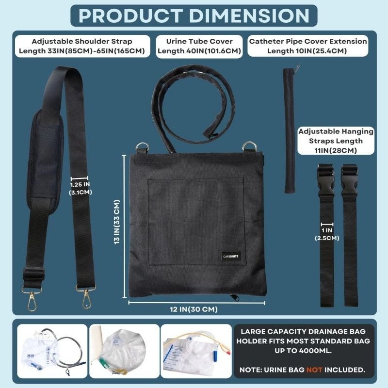 sxslxx Concealed Urine Drainage Bag Cover, Privacy Protection Catheter Bag Holder with Shoulder Strap, Portable Postoperative & Ostomy Drainage Pouch for Elderly, Wheelchair, Bed & Walker - Image 5