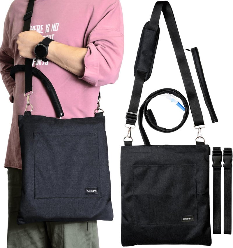 sxslxx Concealed Urine Drainage Bag Cover, Privacy Protection Catheter Bag Holder with Shoulder Strap, Portable Postoperative & Ostomy Drainage Pouch for Elderly, Wheelchair, Bed & Walker - Image 1