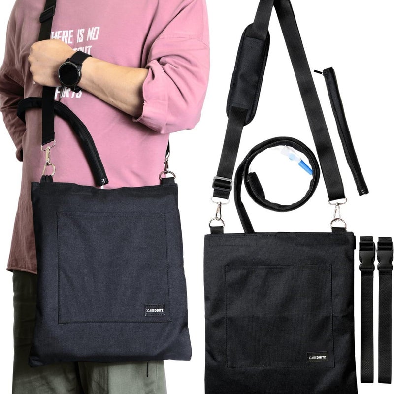 sxslxx Concealed Urine Drainage Bag Cover, Privacy Protection Catheter Bag Holder with Shoulder Strap, Portable Postoperative & Ostomy Drainage Pouch for Elderly, Wheelchair, Bed & Walker - Image 2