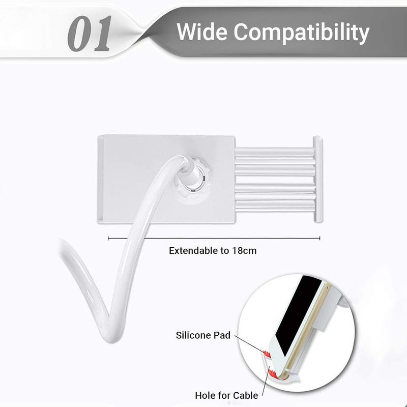 360 Degree Flexible Gooseneck Tablet Phone Stand Adjustable Rotatable Holder Black - Image 3
