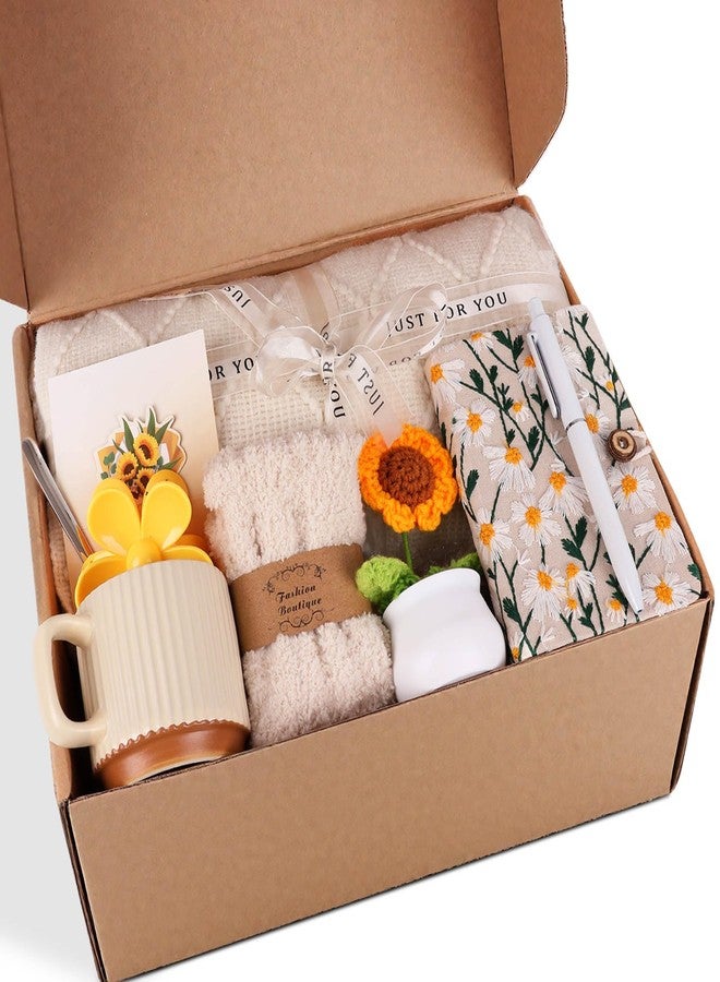 Get Well Soon Gift Baskets for Women Care Package for Women Sunflower Gift Basket Self Care Birthday Gifts Thinking of You Sympathy Gifts for Mom Sister Best Friend Wife Girlfriend - Image 1