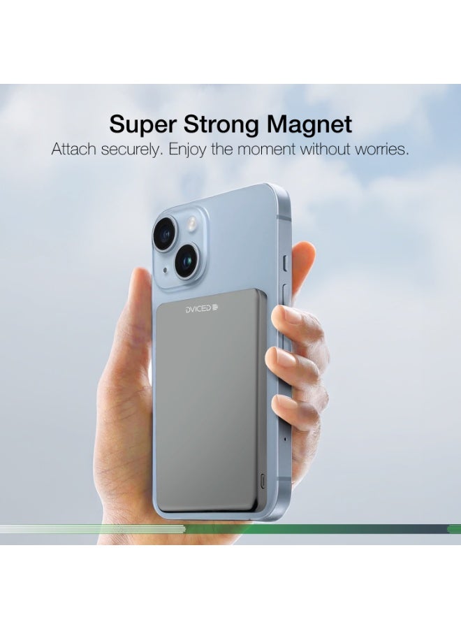 Dviced Ultrathin MagsafePower bank with 5000mAh capacity - Grey - Image 5