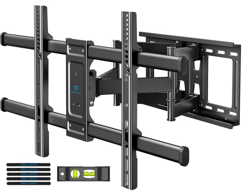 PERLESMITH Full Motion TV Wall Mount for Most 37-82 inch TVs up to 132 lbs, TV Mount with Dual Articulating Arms with Tilt and Extension, Fits 12" 16" Studs, Max VESA 600x400mm, PSLFK1 - Image 1