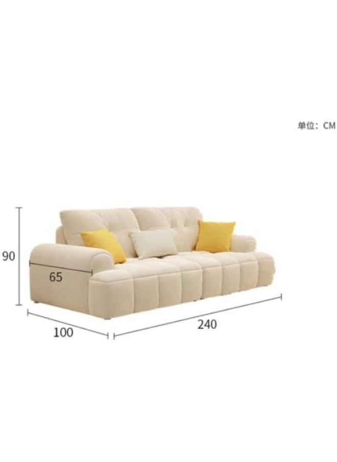 Comfynest - Modern Anti Cat Scratch Fabric Sofa with Wood Frame and Foam Seat (Off-White, 241) - Image 1