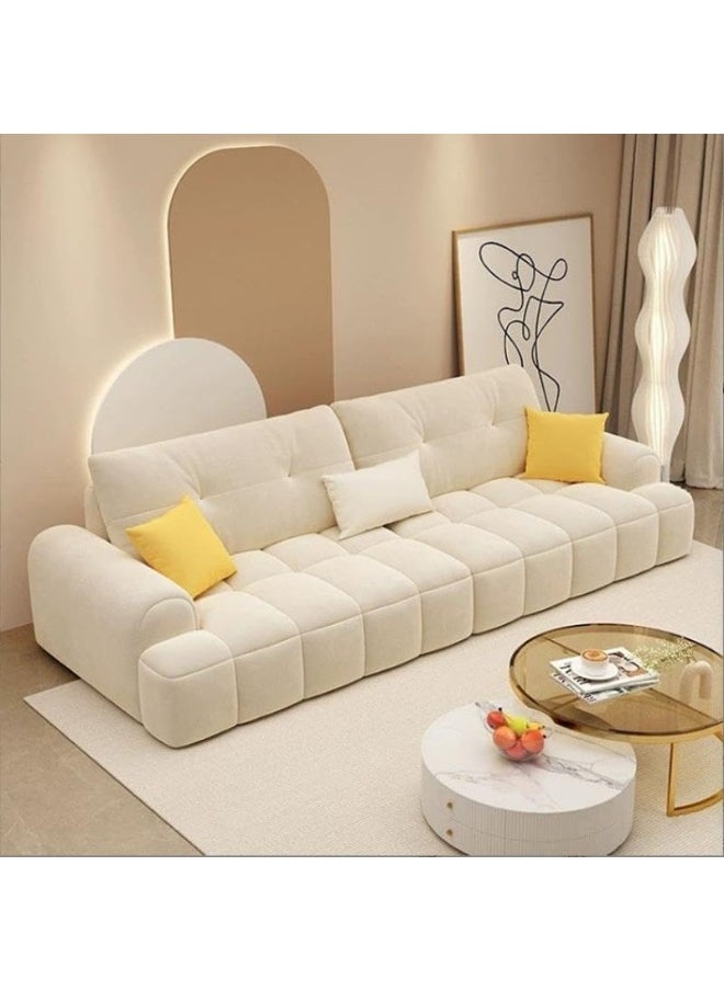 Comfynest - Modern Anti Cat Scratch Fabric Sofa with Wood Frame and Foam Seat (Off-White, 241) - Image 1