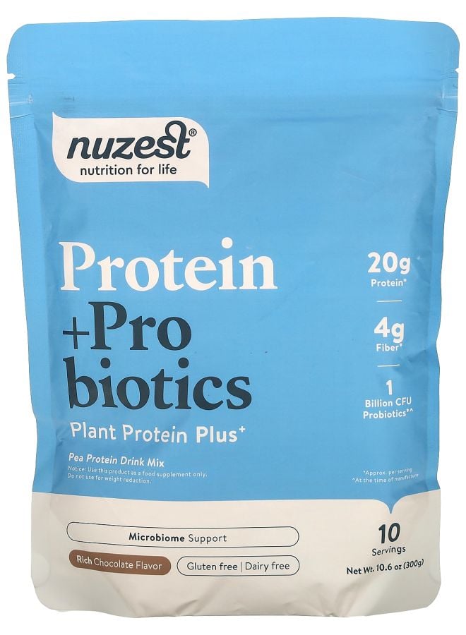 Nuzest بروتين + بروبيوتيك شوكولاتة غنية 10.6 أونصة (300 جرام)