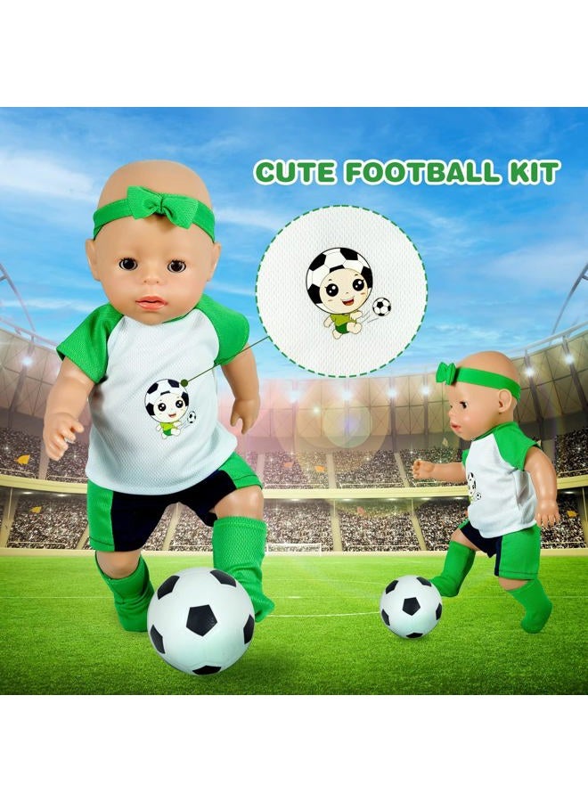 WONDOLL 10 Sets 16-18-Inch-Baby-Doll-Clothes-Outfits Dress Headbands Accessories Compatible with 43cm New-Born-Baby-Doll, Bitty-15-inch-Baby-Doll, American-18-Inch-Girl Doll - Image 3