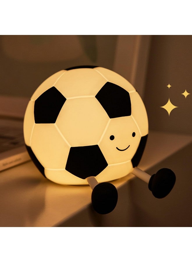 AGEK Soccer Night Light, Cartoon Soccer Lamp Squishy Silicone Baby Nursery Night Light With 3 Level Dimmable Rechargeable Bedside Touch Lamp Nightlight Gifts for Kids Toddler Bedroom Home Office Decor - Image 1