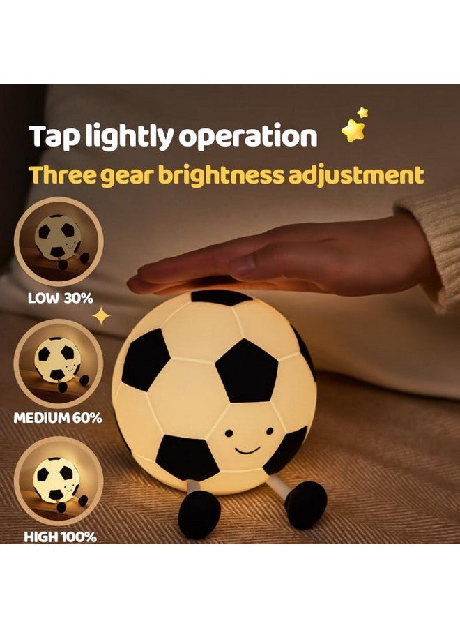 AGEK Soccer Night Light, Cartoon Soccer Lamp Squishy Silicone Baby Nursery Night Light With 3 Level Dimmable Rechargeable Bedside Touch Lamp Nightlight Gifts for Kids Toddler Bedroom Home Office Decor - Image 4