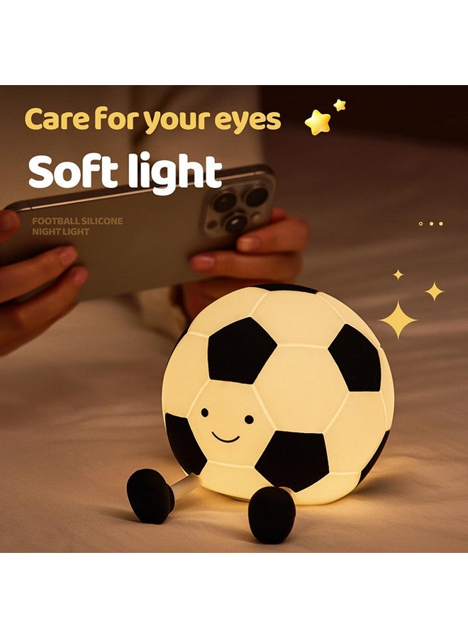 AGEK Soccer Night Light, Cartoon Soccer Lamp Squishy Silicone Baby Nursery Night Light With 3 Level Dimmable Rechargeable Bedside Touch Lamp Nightlight Gifts for Kids Toddler Bedroom Home Office Decor - Image 3
