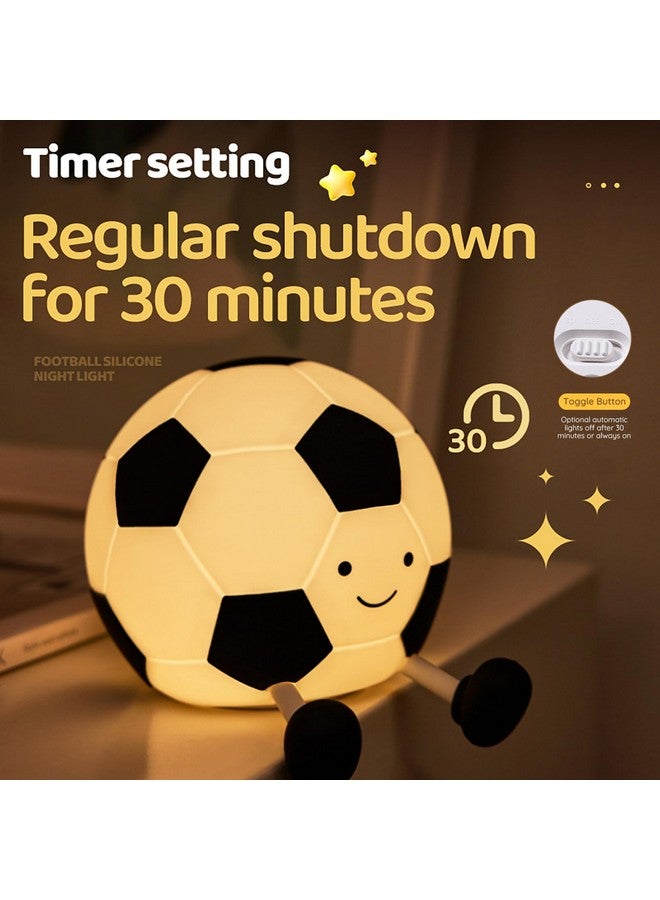AGEK Soccer Night Light, Cartoon Soccer Lamp Squishy Silicone Baby Nursery Night Light With 3 Level Dimmable Rechargeable Bedside Touch Lamp Nightlight Gifts for Kids Toddler Bedroom Home Office Decor - Image 5