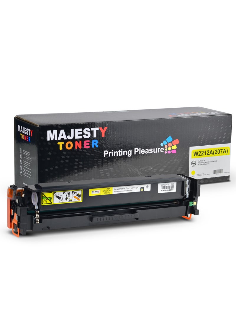 ماجيستي خرطوشة حبر ملونة W2212 207A متوافقة مع طابعة اتش بي ليزر جيت برو M255dw M255nw MFP M282nw MFP M283cdw MFP M283fdn MFP M283fdw أصفر - Image 1