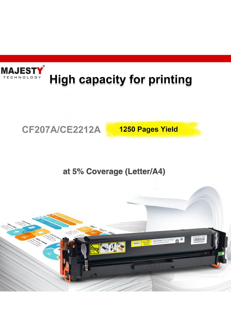 ماجيستي خرطوشة حبر ملونة W2212 207A متوافقة مع طابعة اتش بي ليزر جيت برو M255dw M255nw MFP M282nw MFP M283cdw MFP M283fdn MFP M283fdw أصفر - Image 3