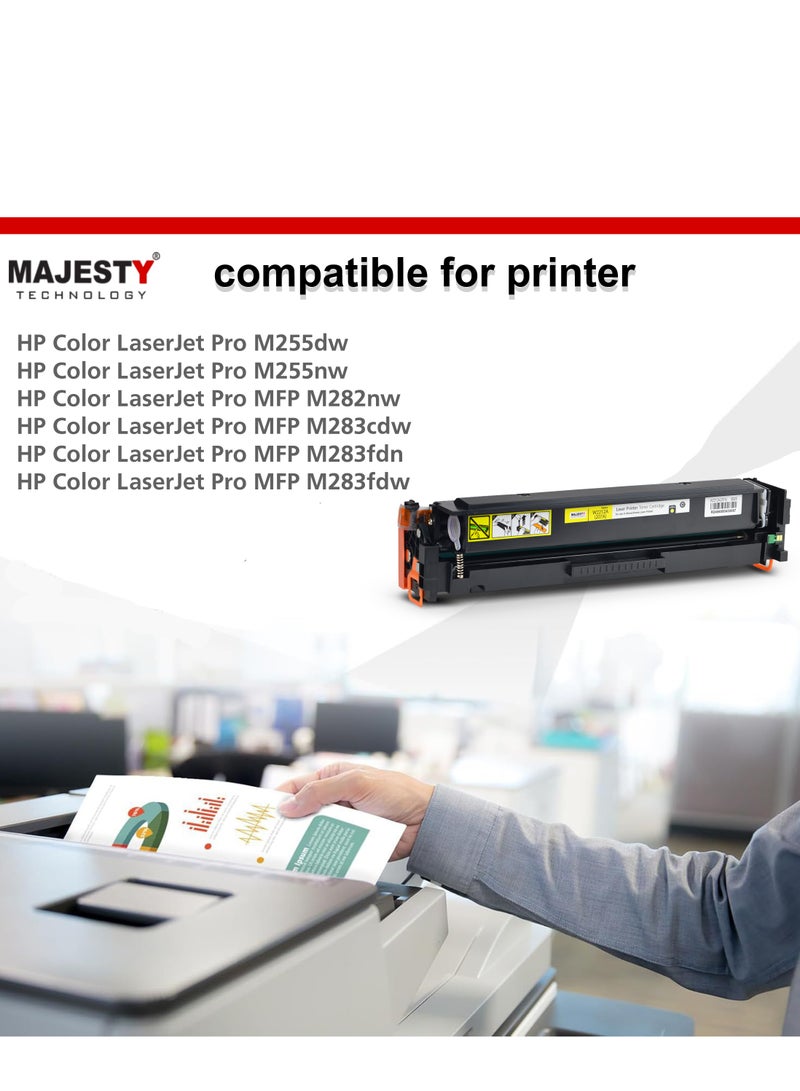 ماجيستي خرطوشة حبر ملونة W2212 207A متوافقة مع طابعة اتش بي ليزر جيت برو M255dw M255nw MFP M282nw MFP M283cdw MFP M283fdn MFP M283fdw أصفر - Image 4