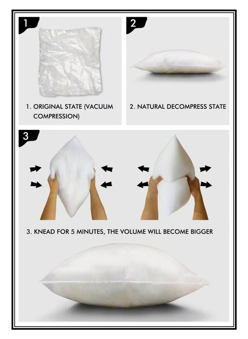 لايف ستايل مخده فندقية فاخرة 50x70 cm  ذات ملمس ناعم من الألياف الدقيقة - حشوة الفيبر وغطاء قطني 100% - Image 2