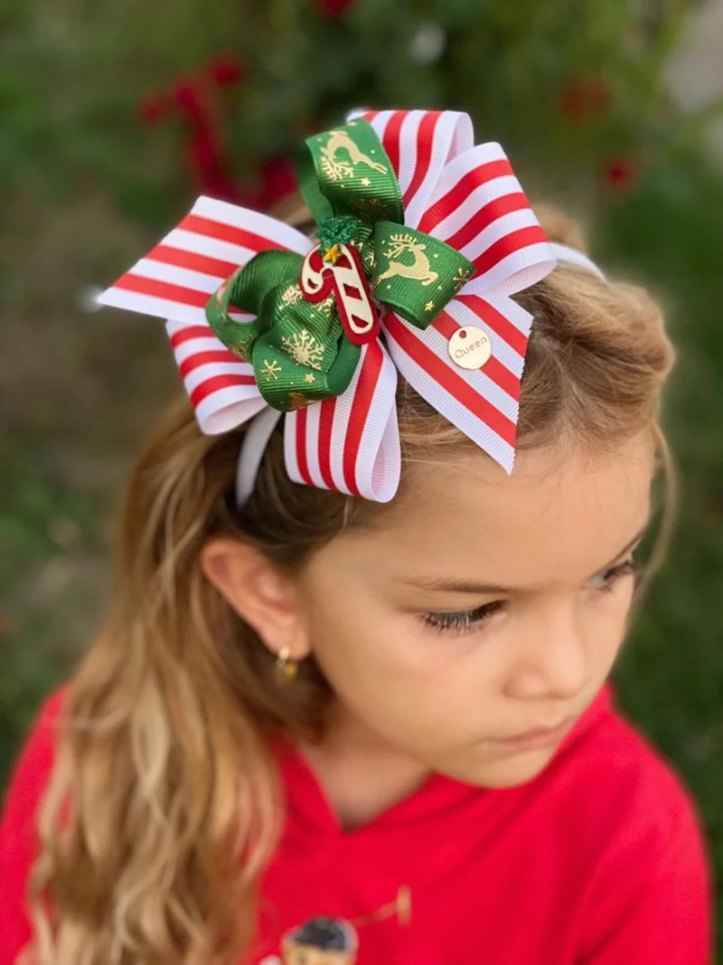 Queen Aksesuar Queen Accessory Candy Cane New Year New Year Luxury Special Design Adult Children's Crown I Shiny Gold Written Deer Crown