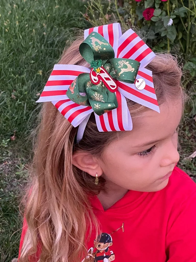 Queen Aksesuar Queen Accessory Candy Cane New Year New Year Luxury Special Design Adult Children's Crown I Shiny Gold Written Deer Crown