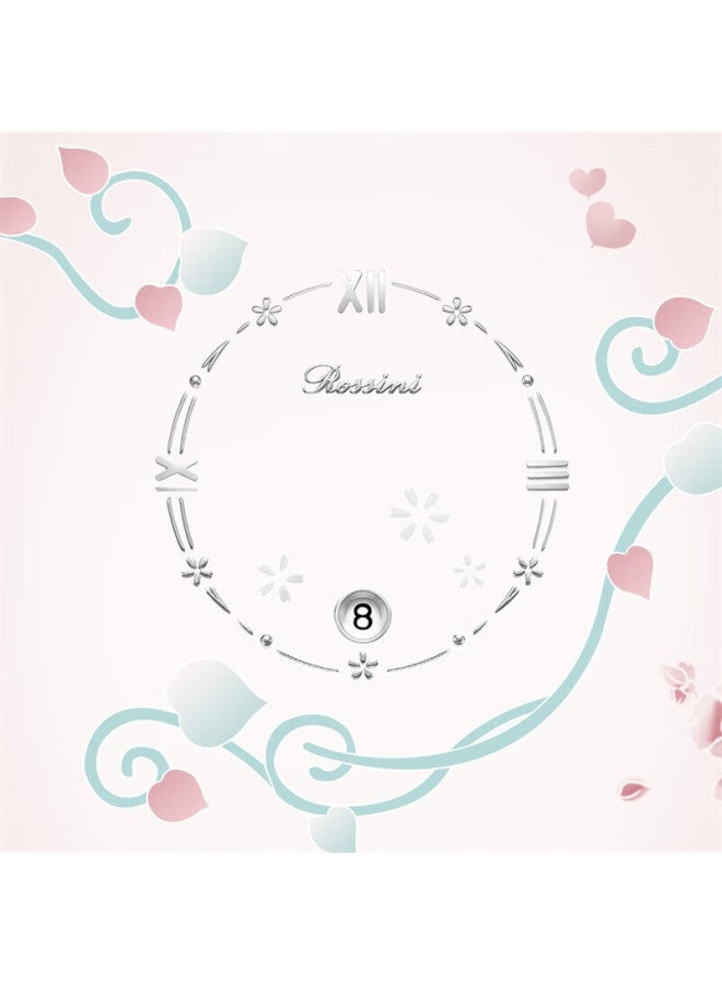 Rossini Women'S Quartz Watch With White Dial And Steel Strap, Birthday Gift For Girlfriend, Versatile And Lightweight With Calendar, Chinese Brand, 5230140 - Image 5