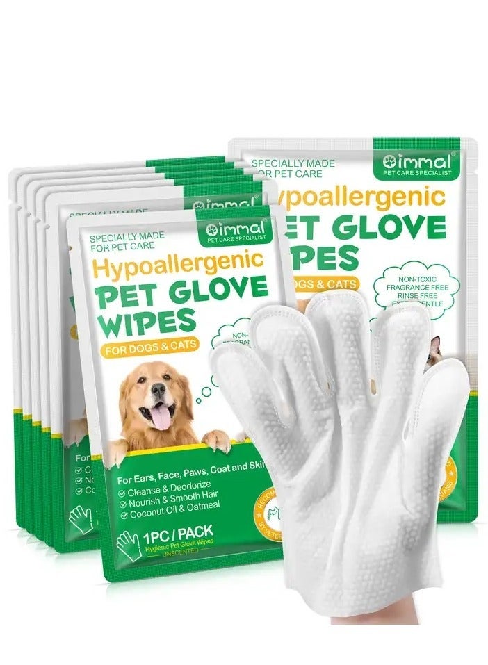 Oimmal Disposable Cleaning Deodorizing Dog Wipes Cat Pet Cleaning Gloves Wipes For Paws, 4Pack - Image 1