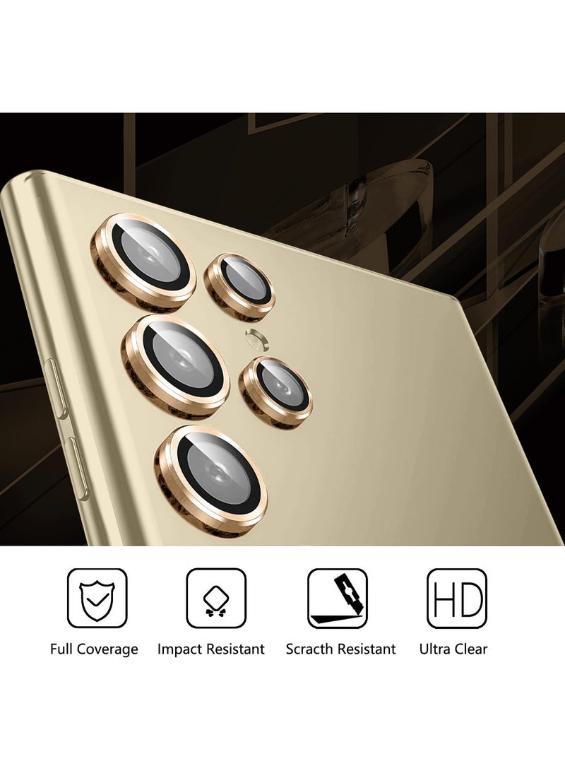 Camera Screen Protector for Samsung Galaxy S24 Ultra 5G | [Anti-Scratch] [HD] [No Bubble] Lens Screen Protector for Samsung Galaxy S24 Ultra - Gold - Image 2