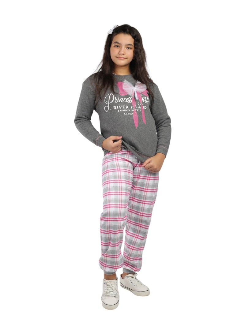 CHOiCE Plaid Bow Pajamas – Milton Sponge Cotton with Inner Lining, High-Quality Fabric. The Plaid Pants Also Feature an Inner Lining for Extra Comfort code 544 - Image 2