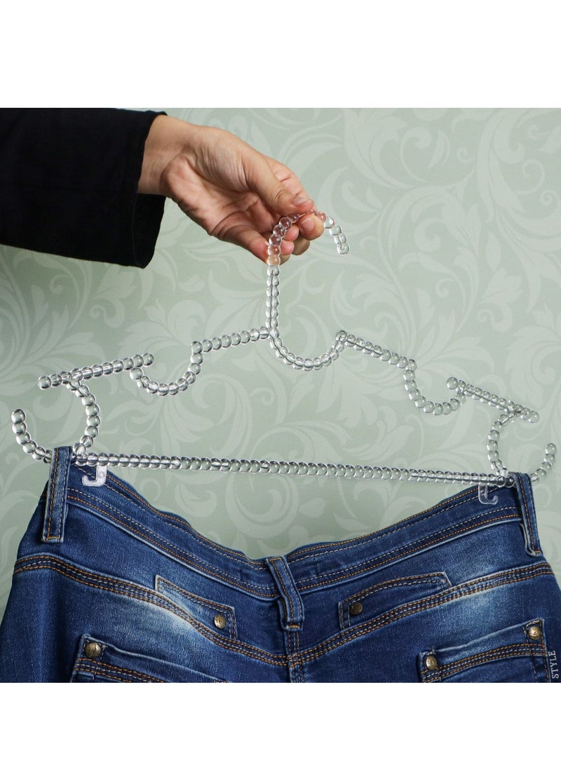 Bubbles Crystal Clear Hangers Modern Sturdy and Elegant to Keep Clothes Organized - Set of 6. - Image 1