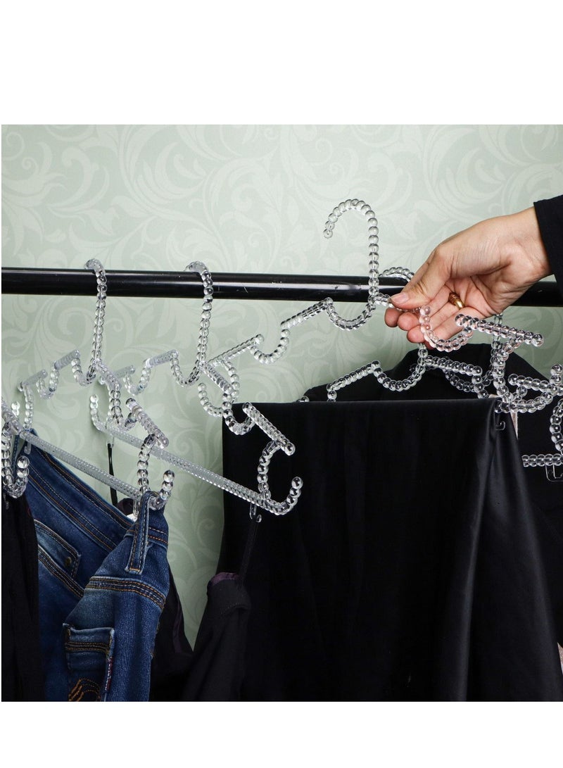 Bubbles Crystal Clear Hangers Modern Sturdy and Elegant to Keep Clothes Organized - Set of 6. - Image 2