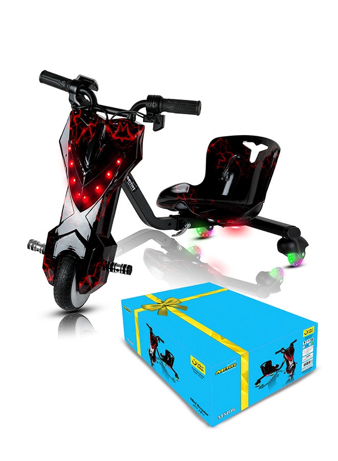 MyToys | Mini 36V High-Power 360Â° Electric Stunt Drifting Scooter For Kids & Adults - Adjustable Body With Bluetooth & Protective Gear, 3 Speed Modes, 250W Brushless Motor, 8-15 Km/H With 80 Kg Load, Noon Exclusive Series - Electric Black Red | Black | Age 6+ - Image 2