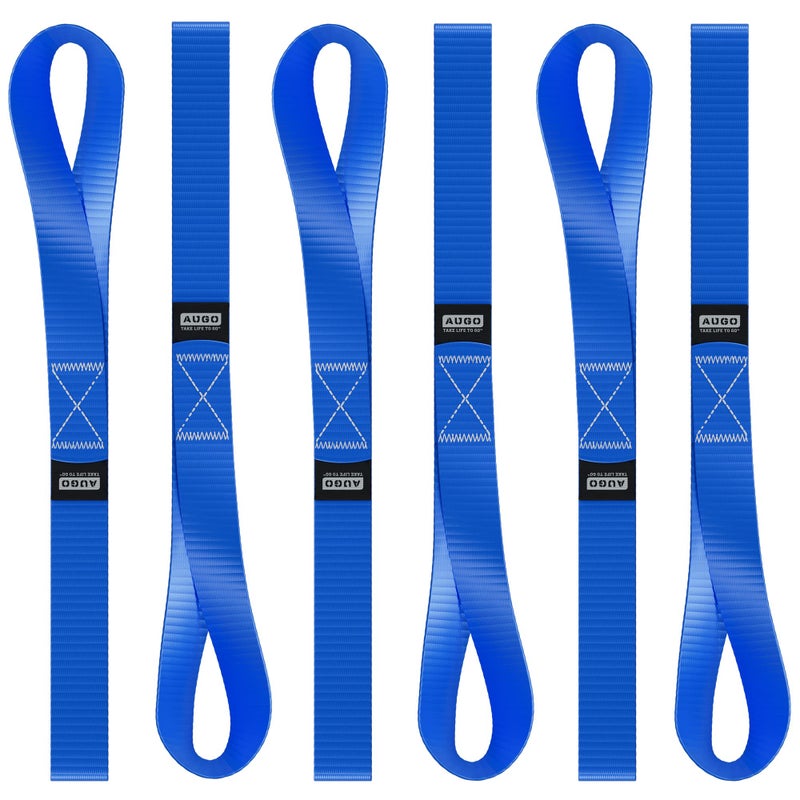 Soft Loop Tie Down Straps 1500 Load Capacity 4500 Lbs Breaking Strength 6 Pack Loops for Securing ATV UTV Motorcycles Scooters Dirt Bikes Lawn Garden Equipment by AUGO