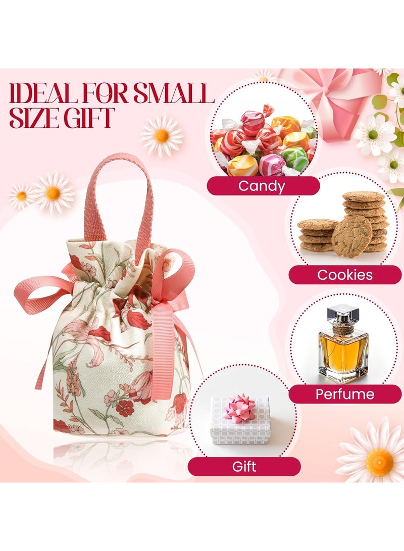 عام **8 أكياس هدايا زهرية صغيرة بمقابض، أكياس حلوى قماشية مقاس 5.5x3.7x2.3 بوصة، أكياس هدايا حفل الشاي، صناديق هدايا الزفاف، الحفلات، حفلات العروس، صناديق هدايا حفلات العبادة.** - Image 4