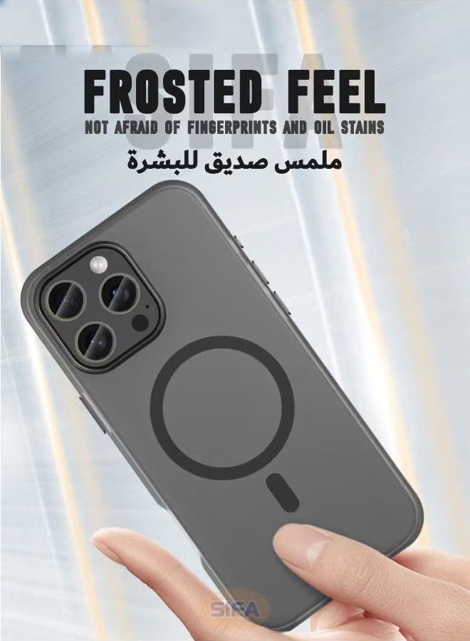 iPhone 16 Pro Max Case, Magnetic [Compatible with Magsafe] Frosted Case Cover, [Anti-Drop Shockproof] [No Yellowing] Back Cover, Slim Skin Feel Case for iPhone 16 Pro Max, Translucent Black - Image 3