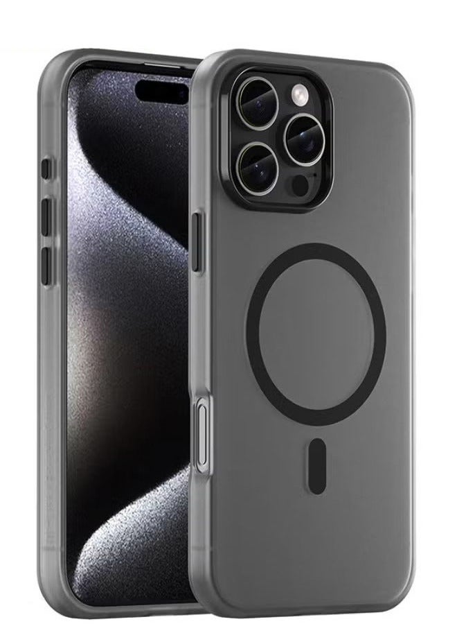 iPhone 16 Pro Max Case, Magnetic [Compatible with Magsafe] Frosted Case Cover, [Anti-Drop Shockproof] [No Yellowing] Back Cover, Slim Skin Feel Case for iPhone 16 Pro Max, Translucent Black - Image 1