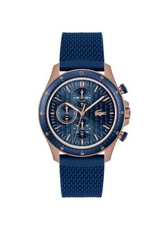 Men Chronograph Round Shape Silicone Wrist Watch 43 mm